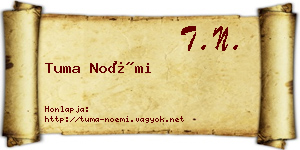 Tuma Noémi névjegykártya